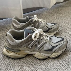 New Balance 9060 Cream and Gray Athletic Shoes